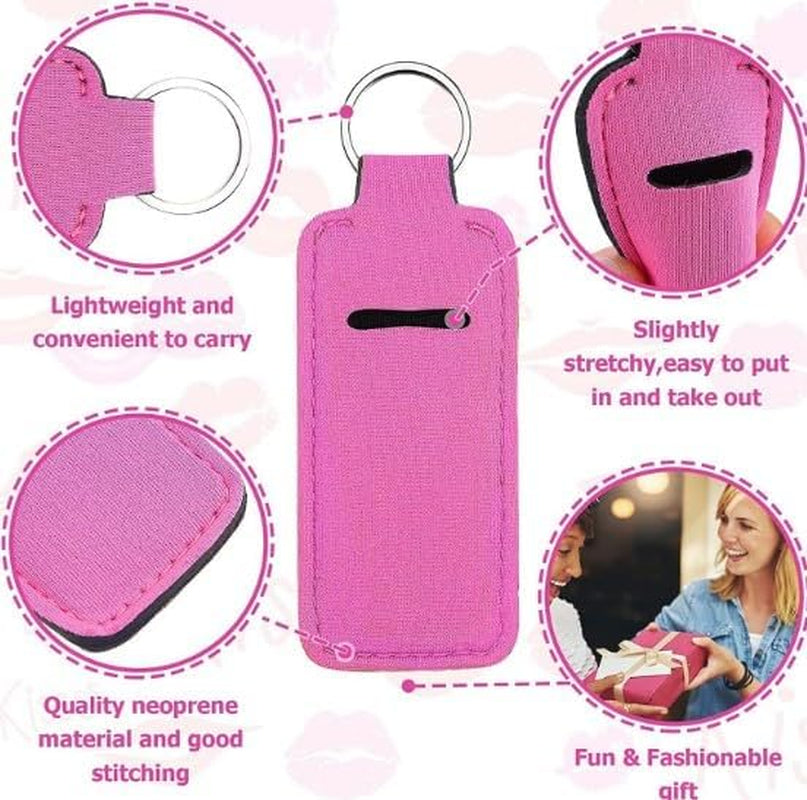 3Pcs Colorful Chapstick Holder,Chapstick Holder Key Chain,Portable Lipstick Holder with Metal Ring Lip Balm,Lightweight Chapstick Holder Keychain for Lipstick Lip Balm,Beauty and Personal Care,Makeup