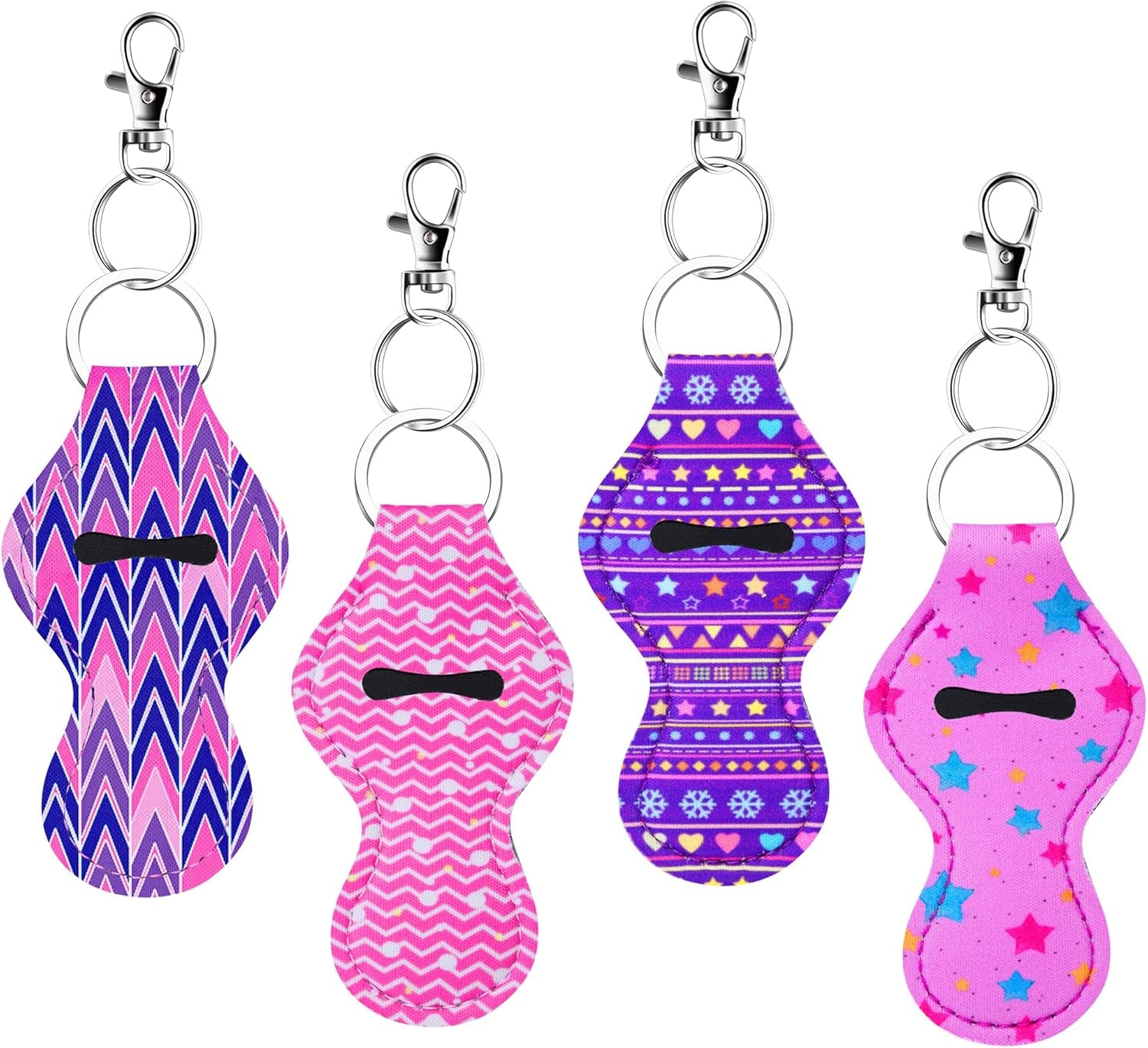 24 Pieces Chapstick Holder Keychains Lipstick Holder Keychains