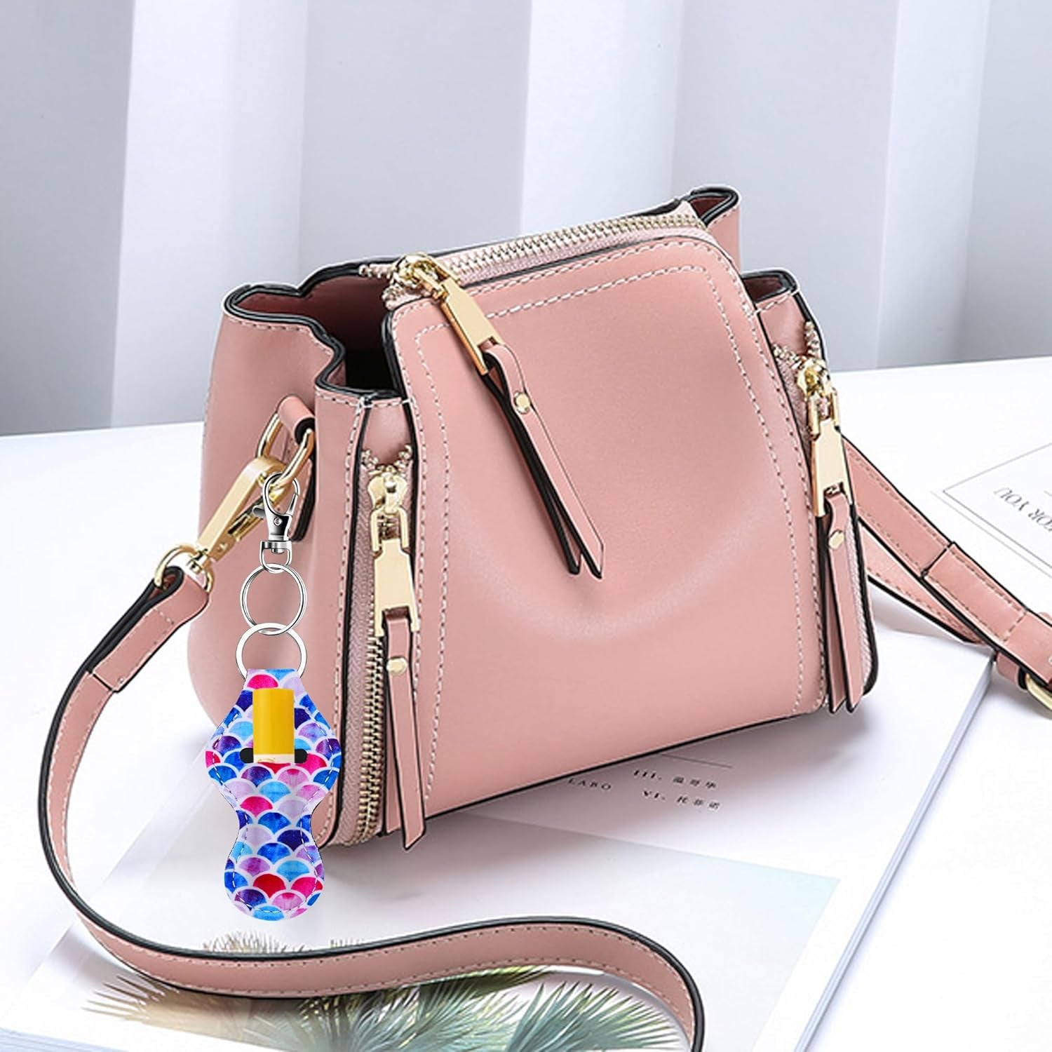 24 Pieces Chapstick Holder Keychains Lipstick Holder Keychains