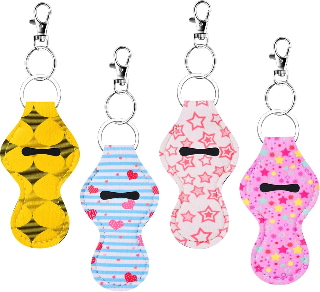 24 Pieces Chapstick Holder Keychains Lipstick Holder Keychains